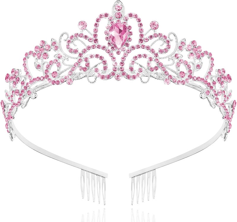 TAROSE Crowns for Women, Queen Crystal Gold Silver Tiaras with White Rhinestone and Combs, Goddess Crown for Wedding Bride Birthday Princess Bridal Shower Hair Accessories for Women - Image 1